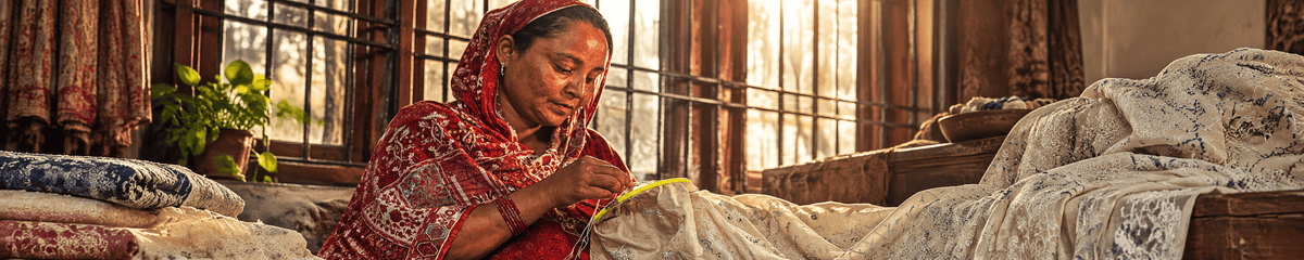 Chikankari garment detail for exchange assistance.