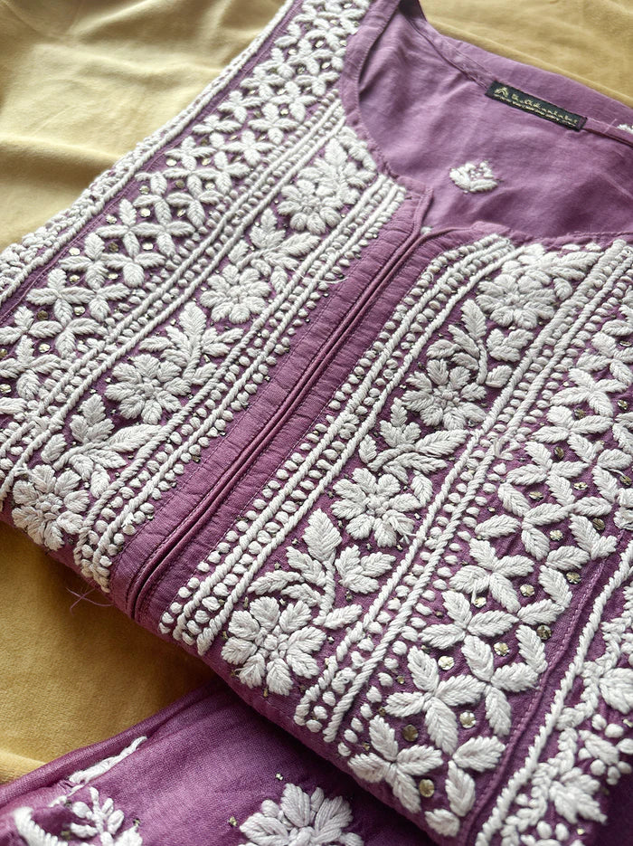 Avnita Chikankari Kurta Set - Purple