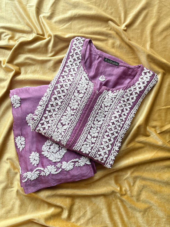 Avnita Chikankari Kurta Set - Purple