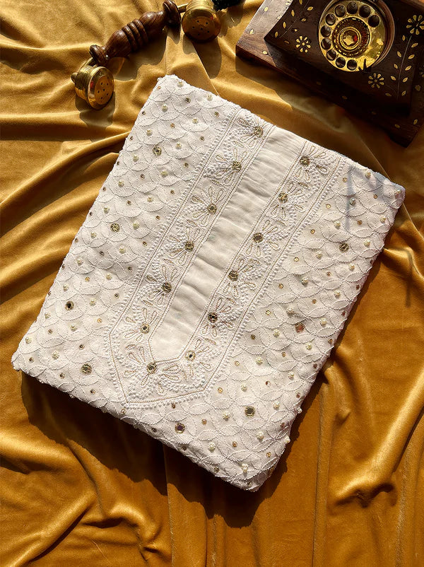 Kaia Chikankari Men's Kurta - White