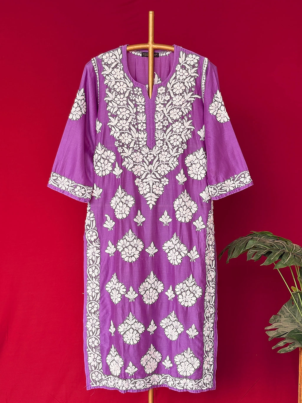 Uzma Chikankari Kurta - Lavender