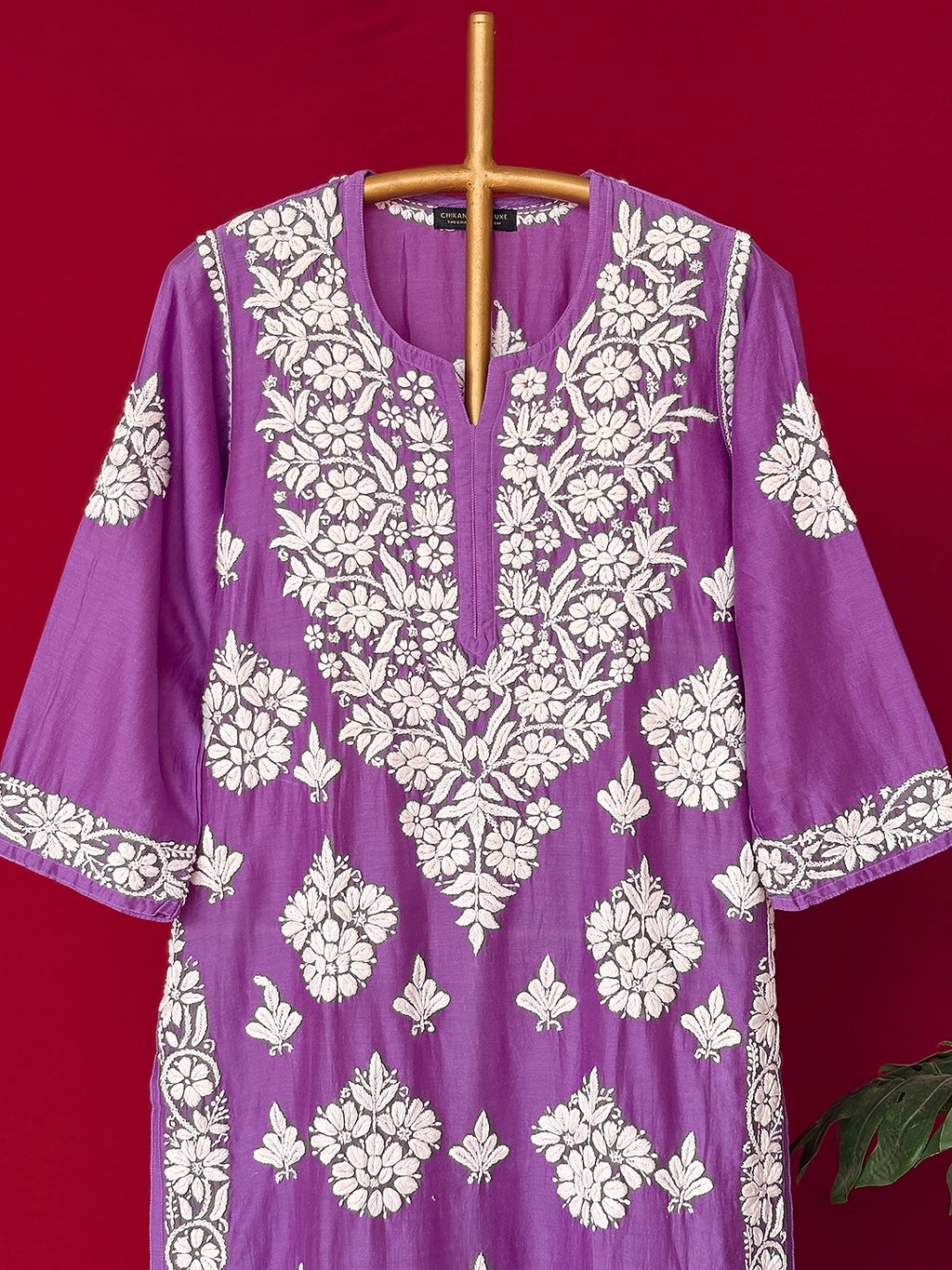 Uzma Chikankari Kurta - Lavender