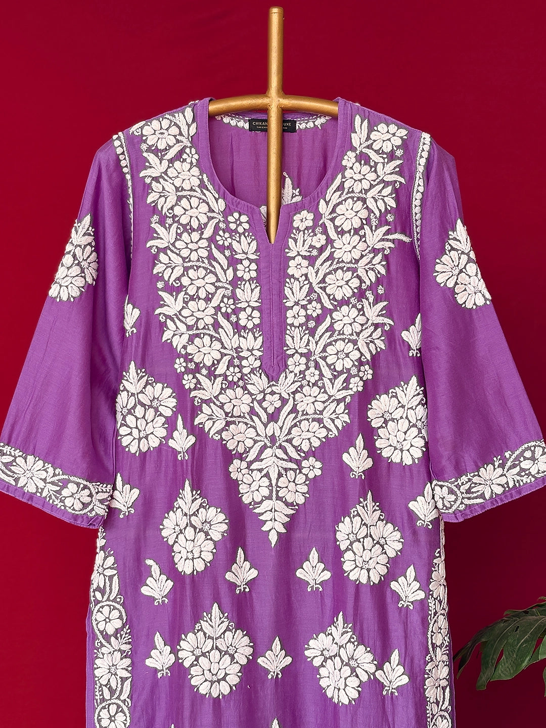 Uzma Chikankari Kurta - Lavender