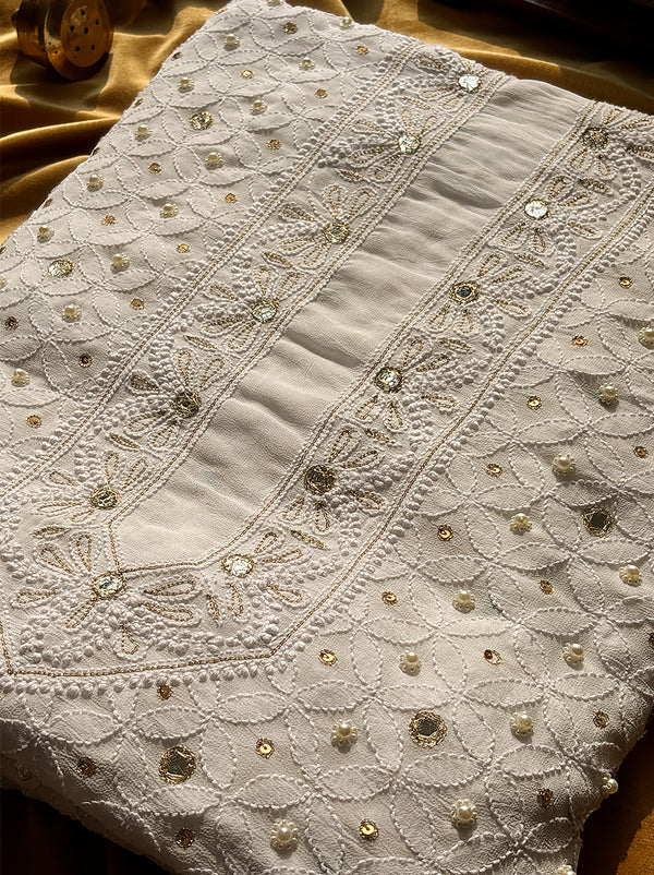 Kaia Chikankari Men's Kurta - White