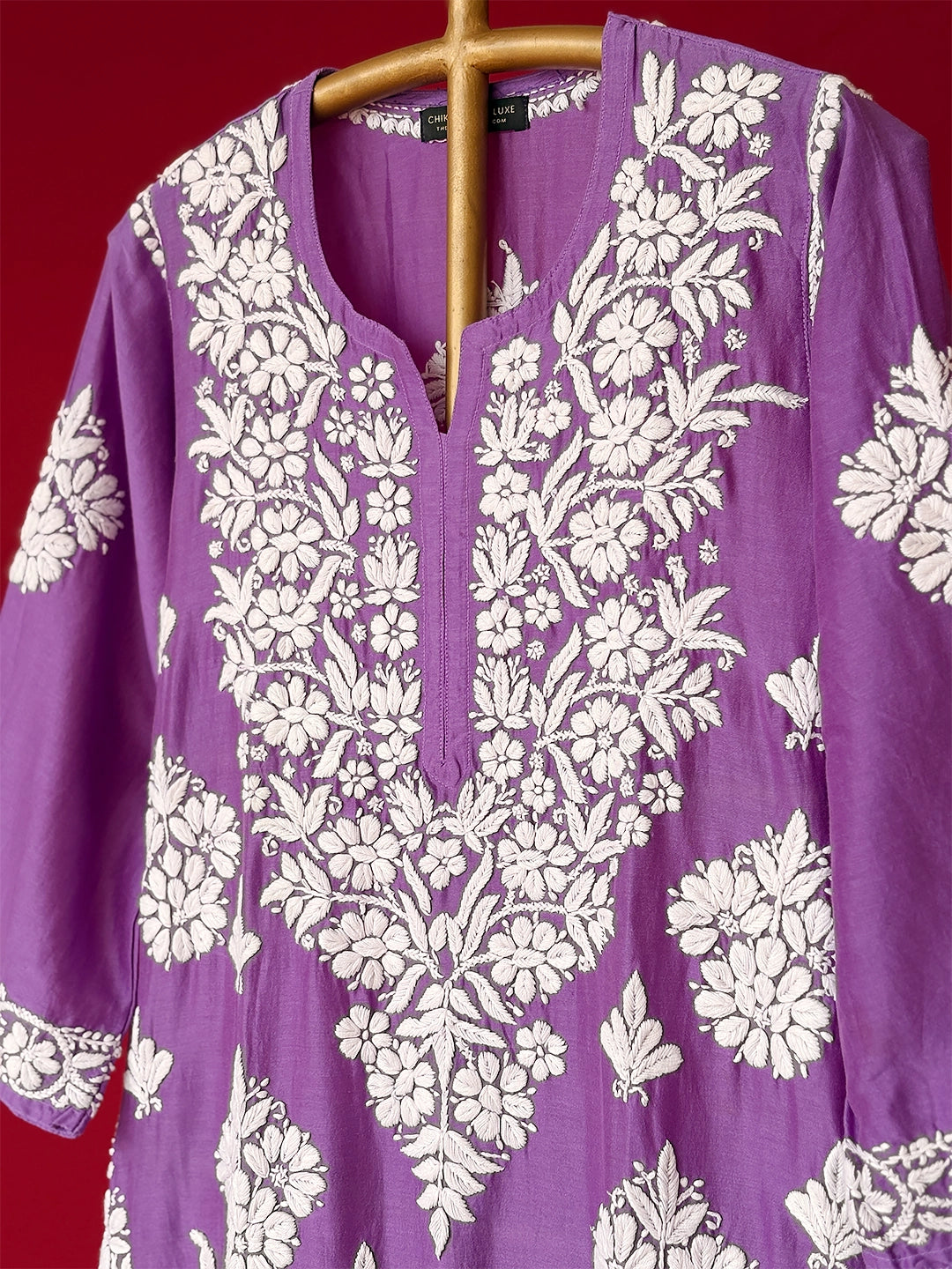 Uzma Chikankari Kurta - Lavender