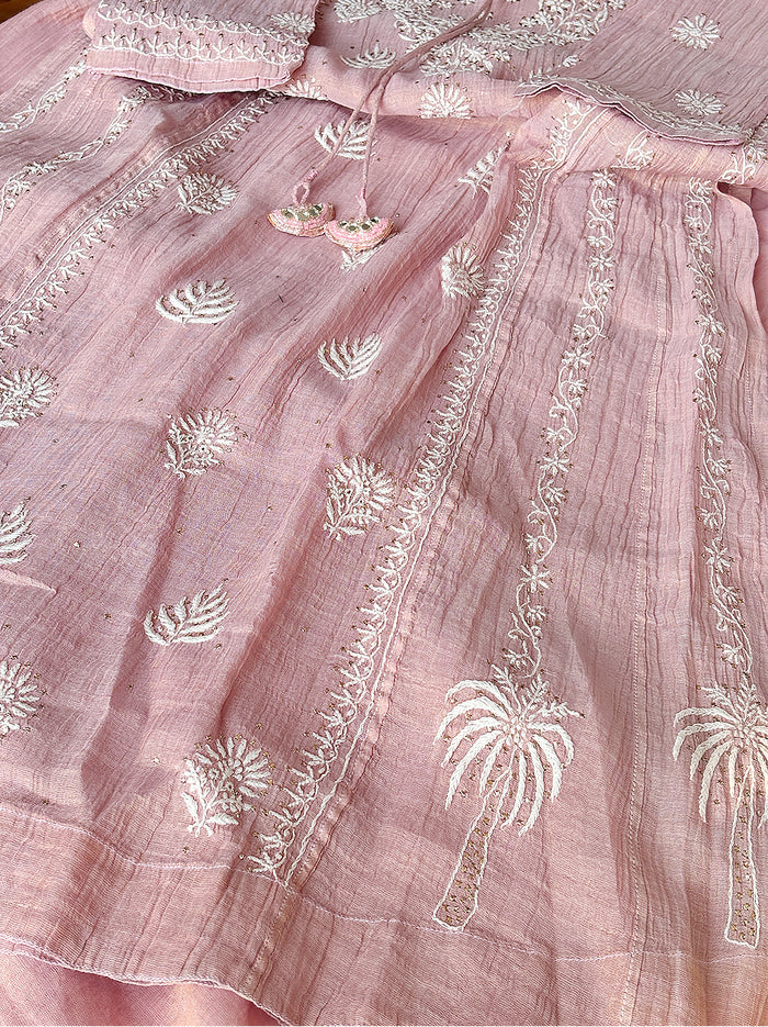 Roomi Chikankari Kurta - Peach