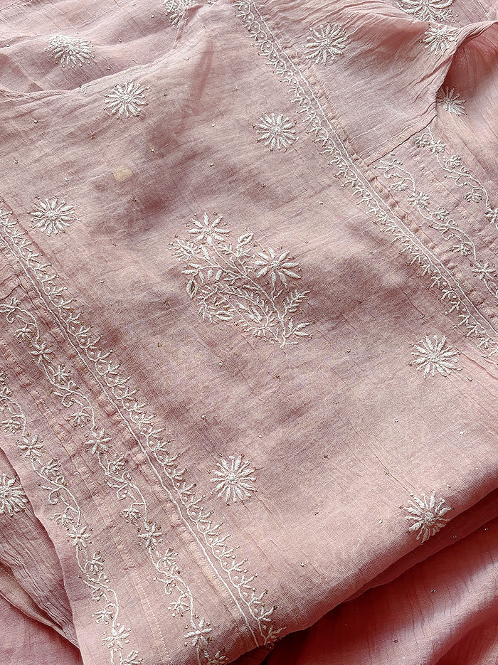 Roomi Chikankari Kurta - Peach