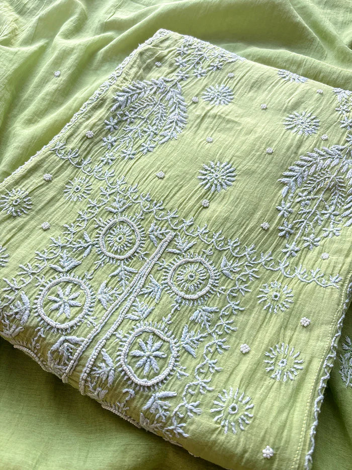 Gulaal Chikankari Kurta - Pista Green