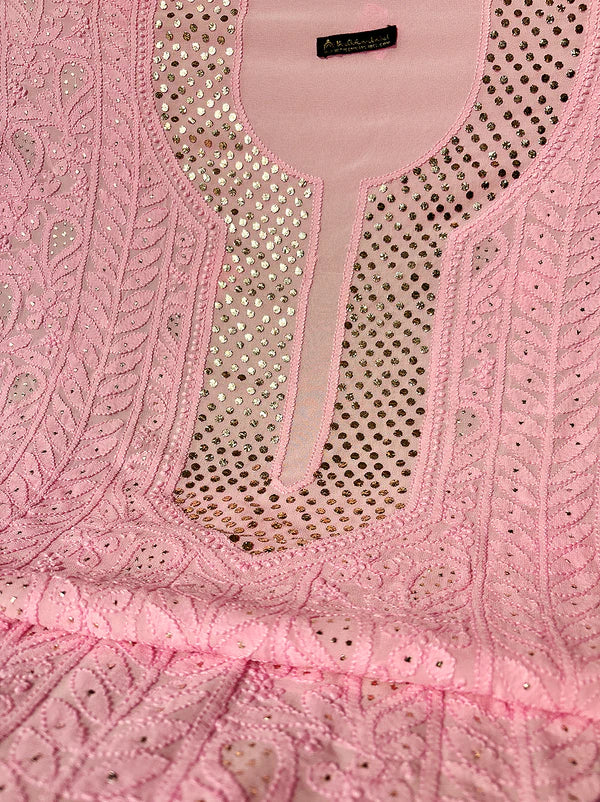 Arz Chikankari Kurti Piece - Baby Pink