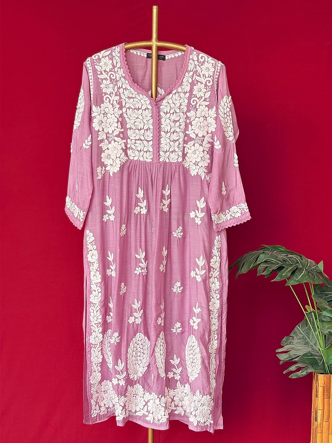 Amira Chikankari Kurta - Mauve