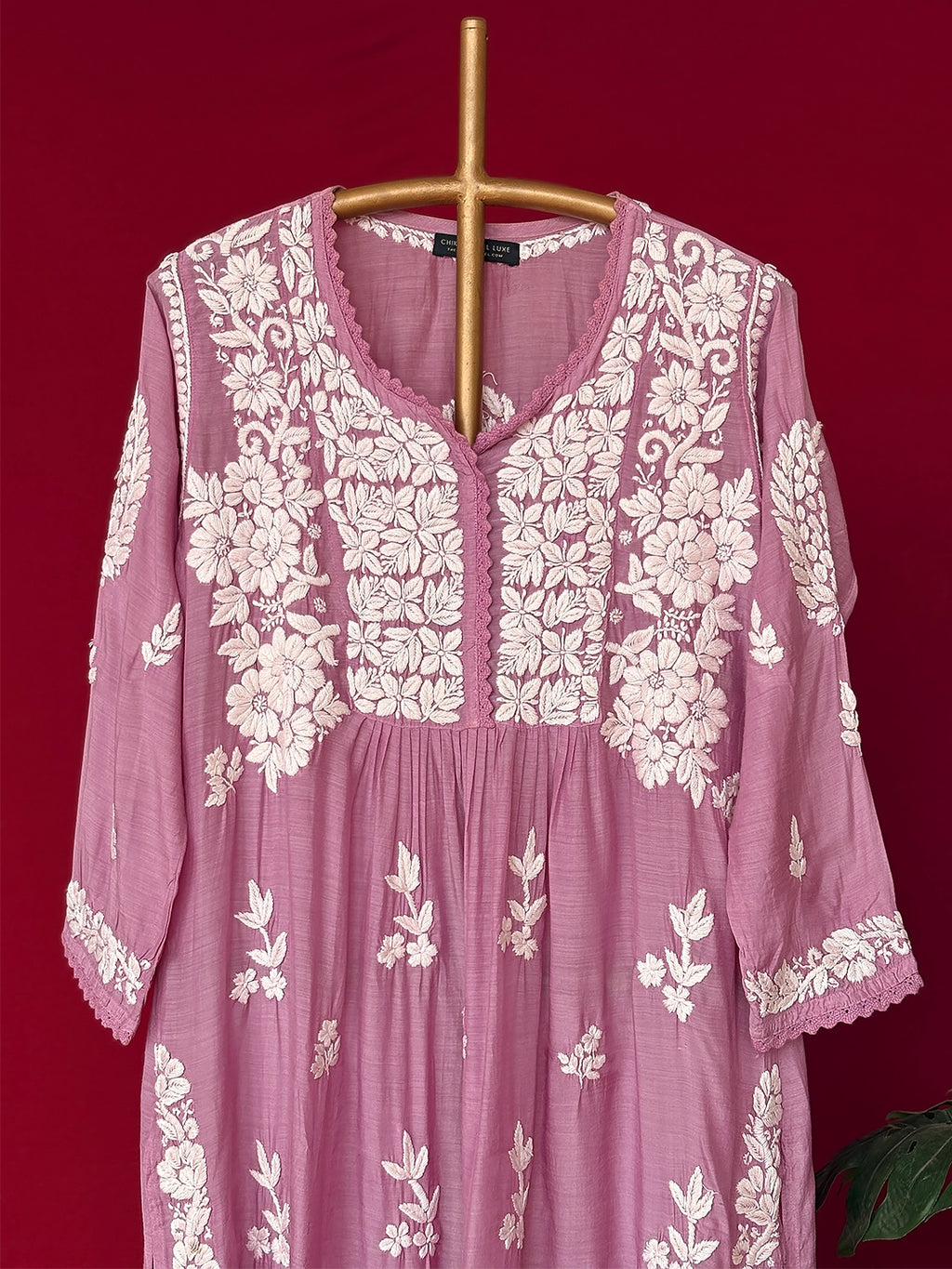 Amira Chikankari Kurta - Mauve
