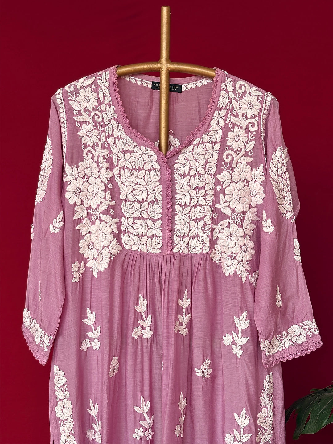 Amira Chikankari Kurta - Mauve