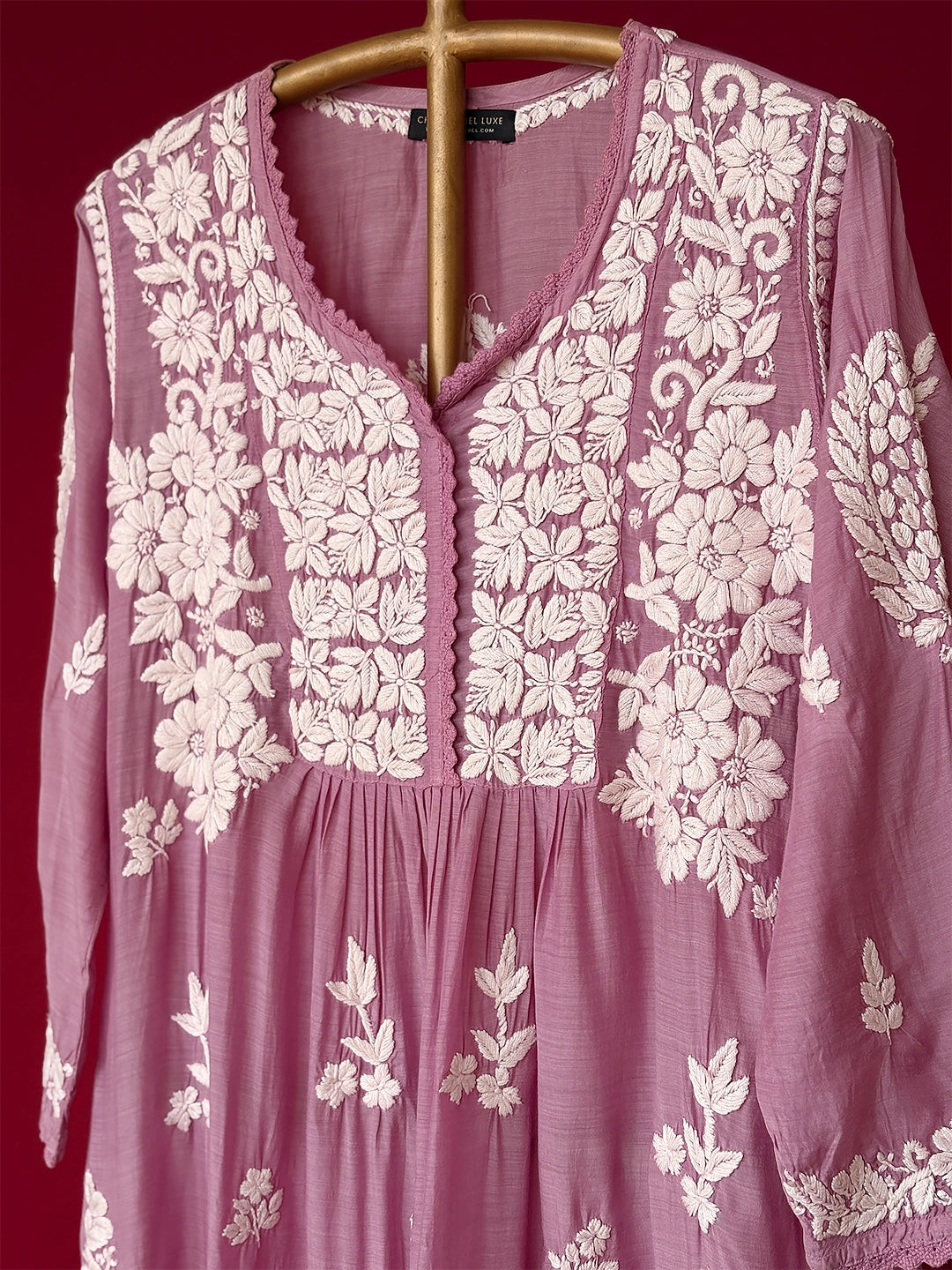 Amira Chikankari Kurta - Mauve