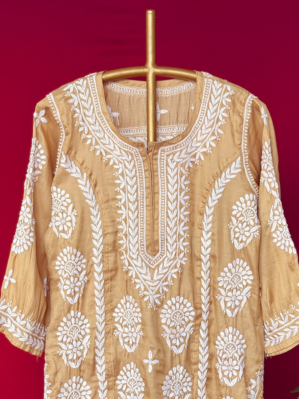Wareeha Chikankari Kurta - Beige