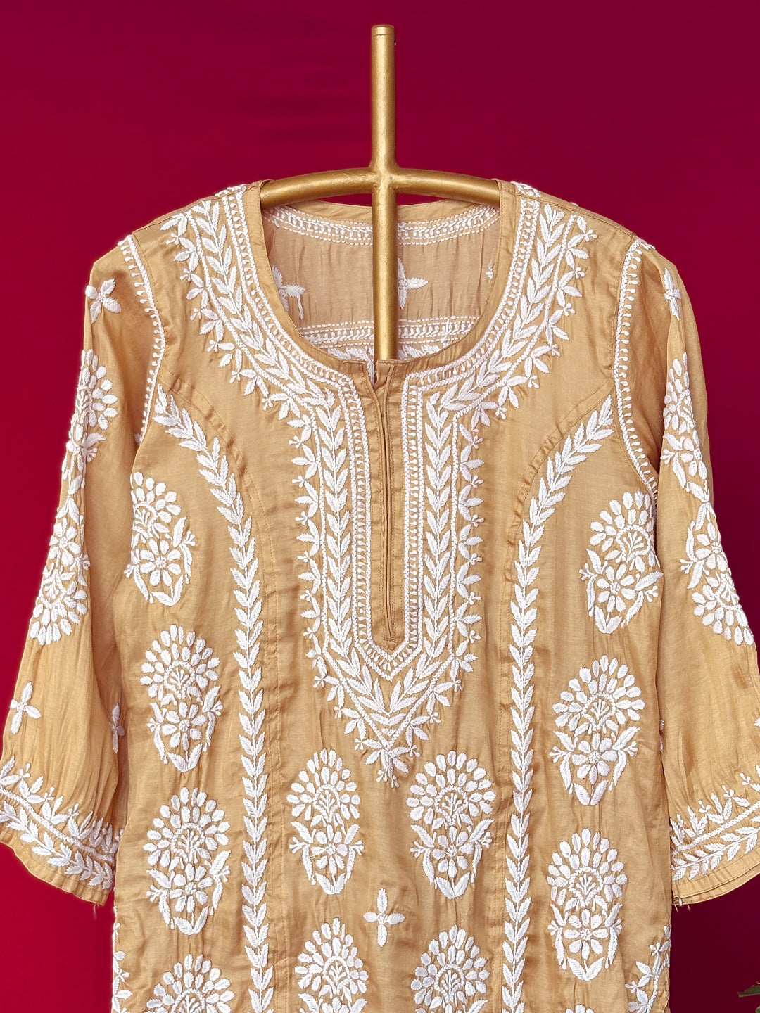 Wareeha Chikankari Kurta - Beige