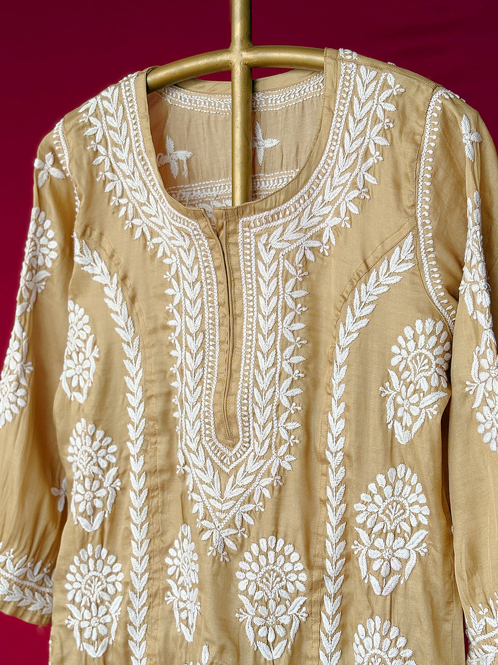 Wareeha Chikankari Kurta - Beige