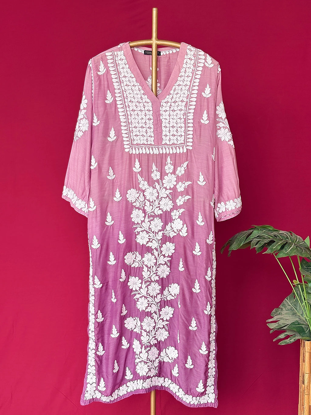 Ariana Chikankari Kurta - Mauve