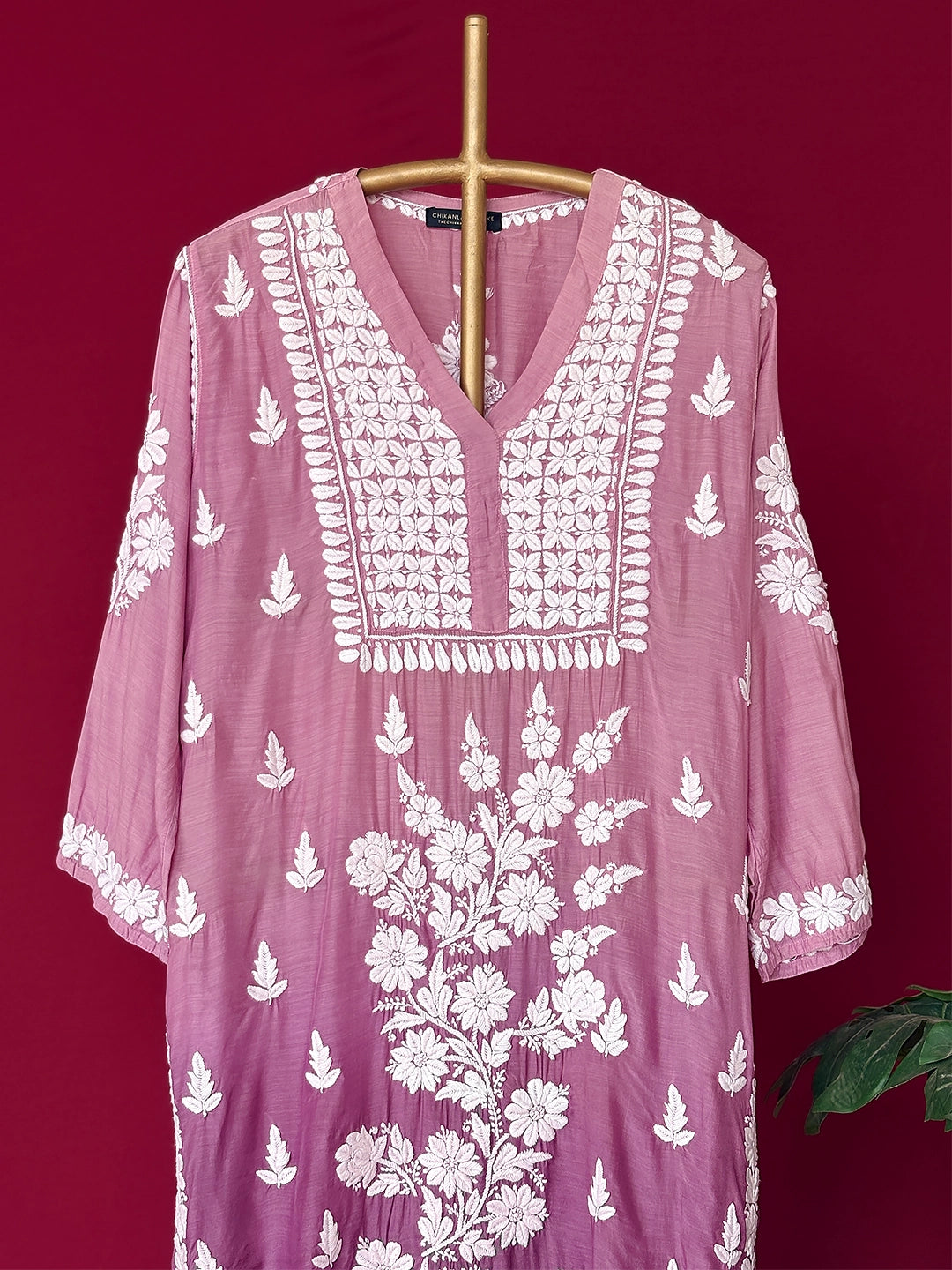 Ariana Chikankari Kurta - Mauve