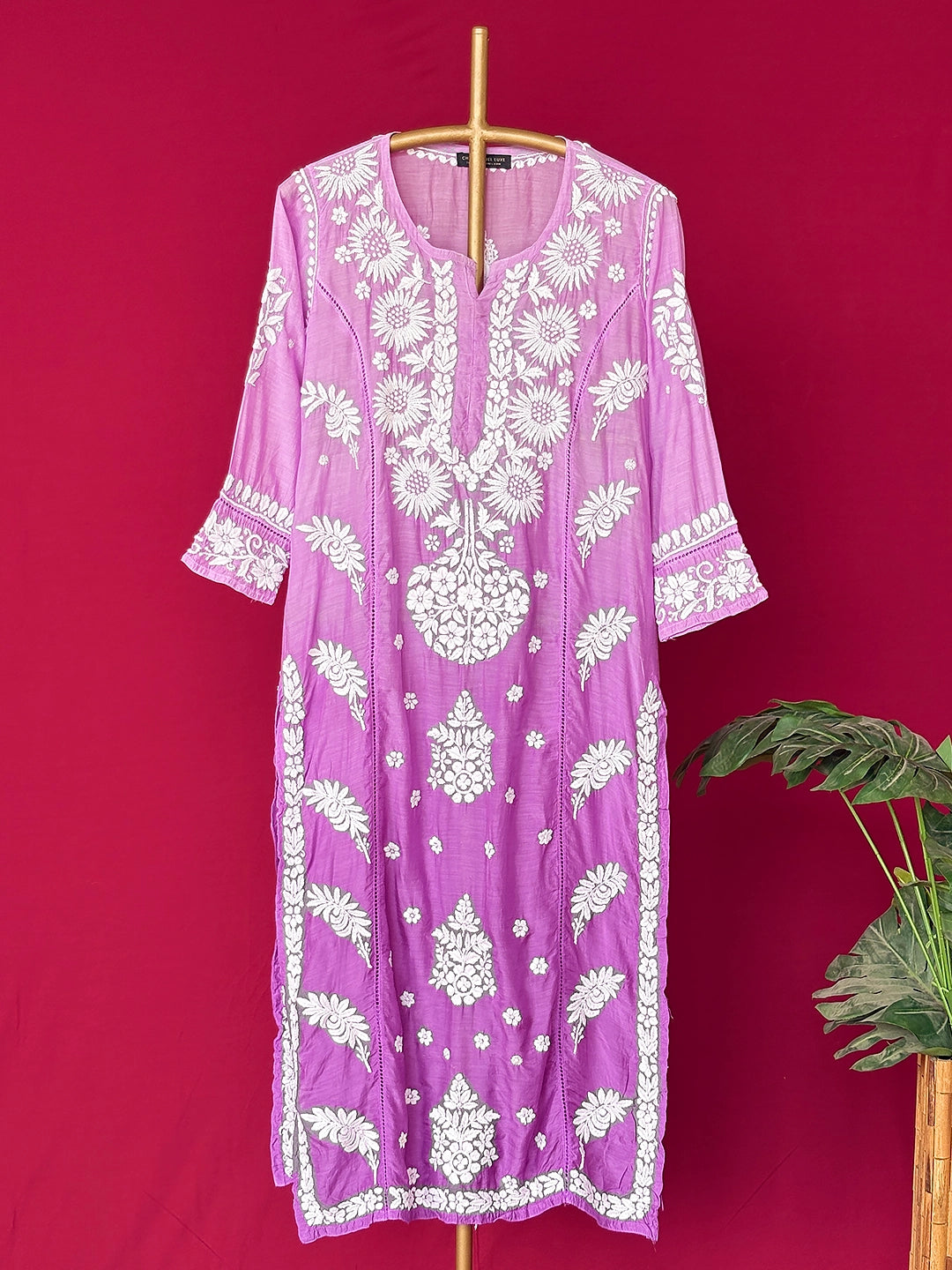 Vera Chikankari Kurta - Purple