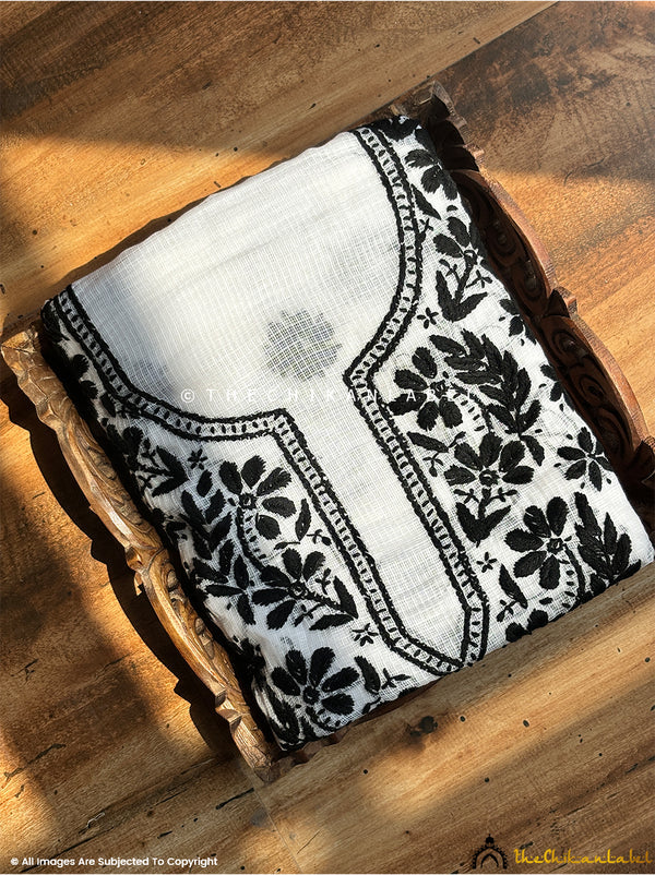 Aliya Chikankari Kurti Piece with Dupatta - White