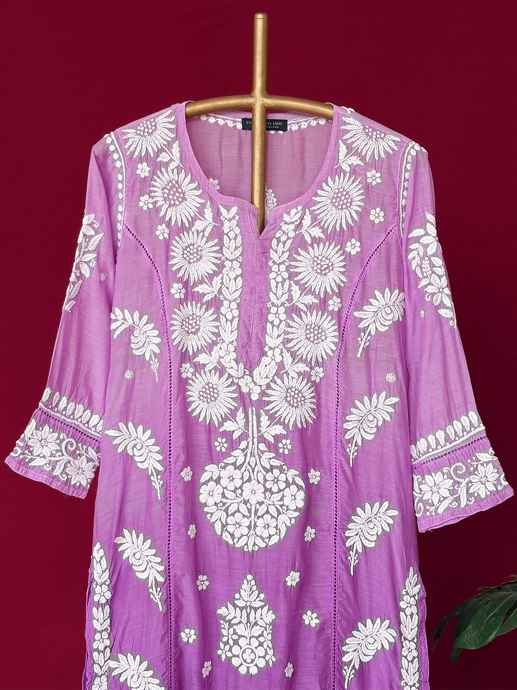 Vera Chikankari Kurta - Purple
