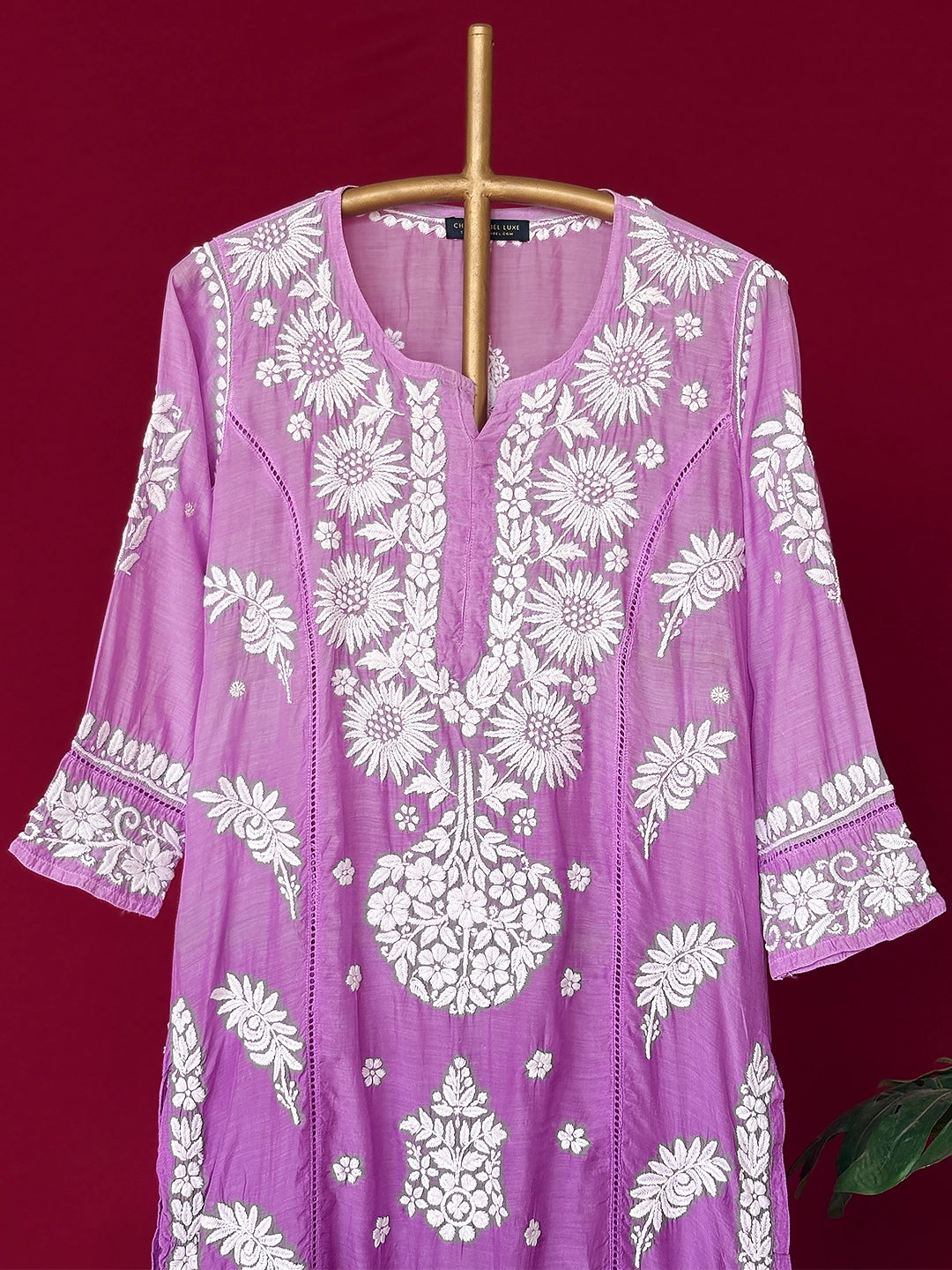 Vera Chikankari Kurta - Purple