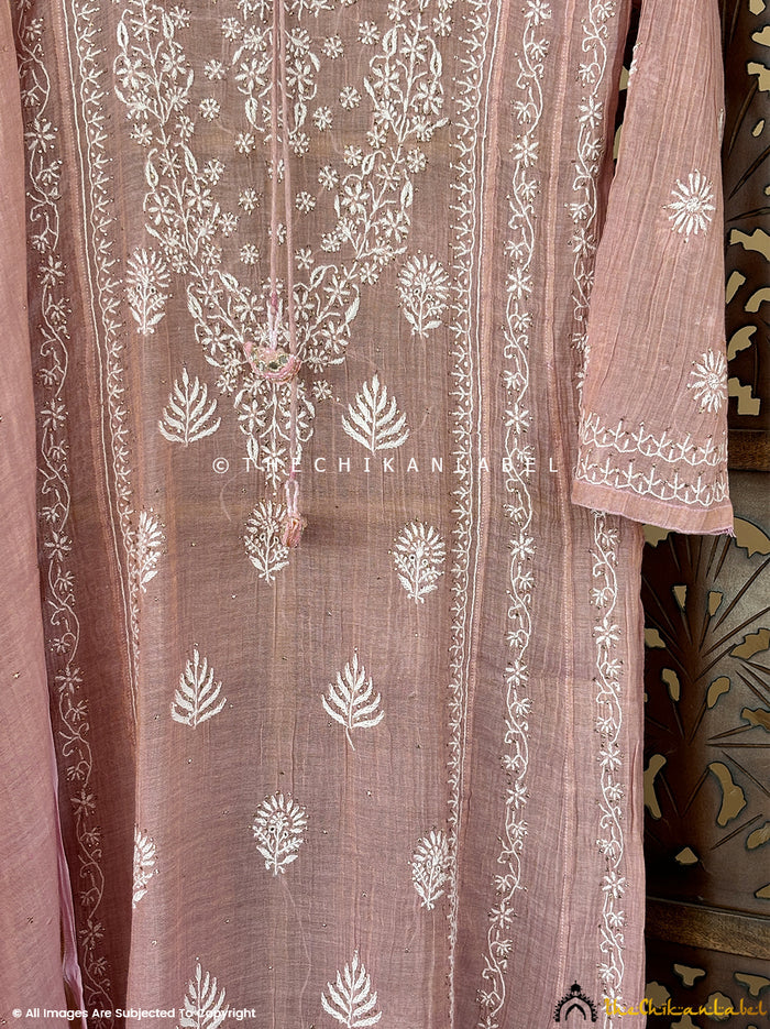 Roomi Chikankari Kurta - Peach