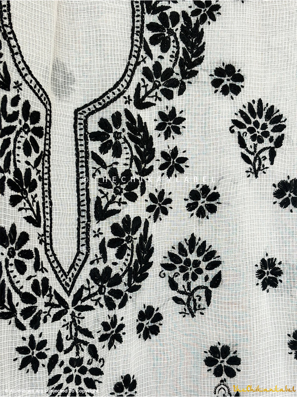 Aliya Chikankari Kurti Piece with Dupatta - White