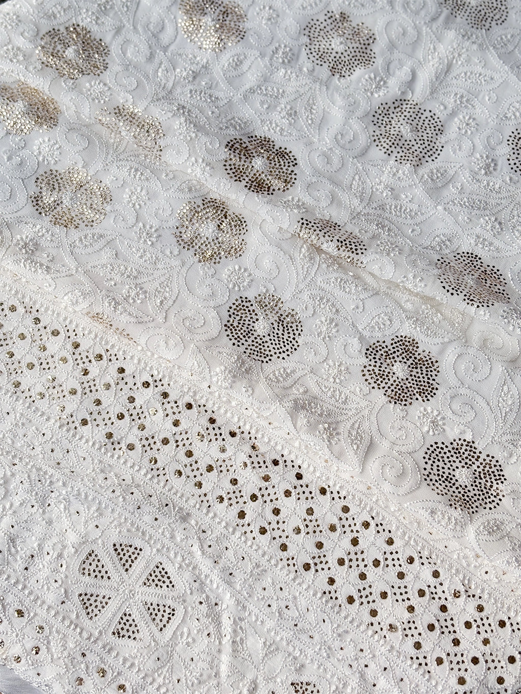 Aarza Viscose Chikankari Kurti Piece with Dupatta - White