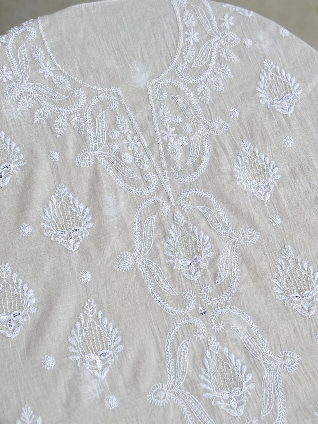 Anara Chikankari Kurti Piece with Dupatta - White