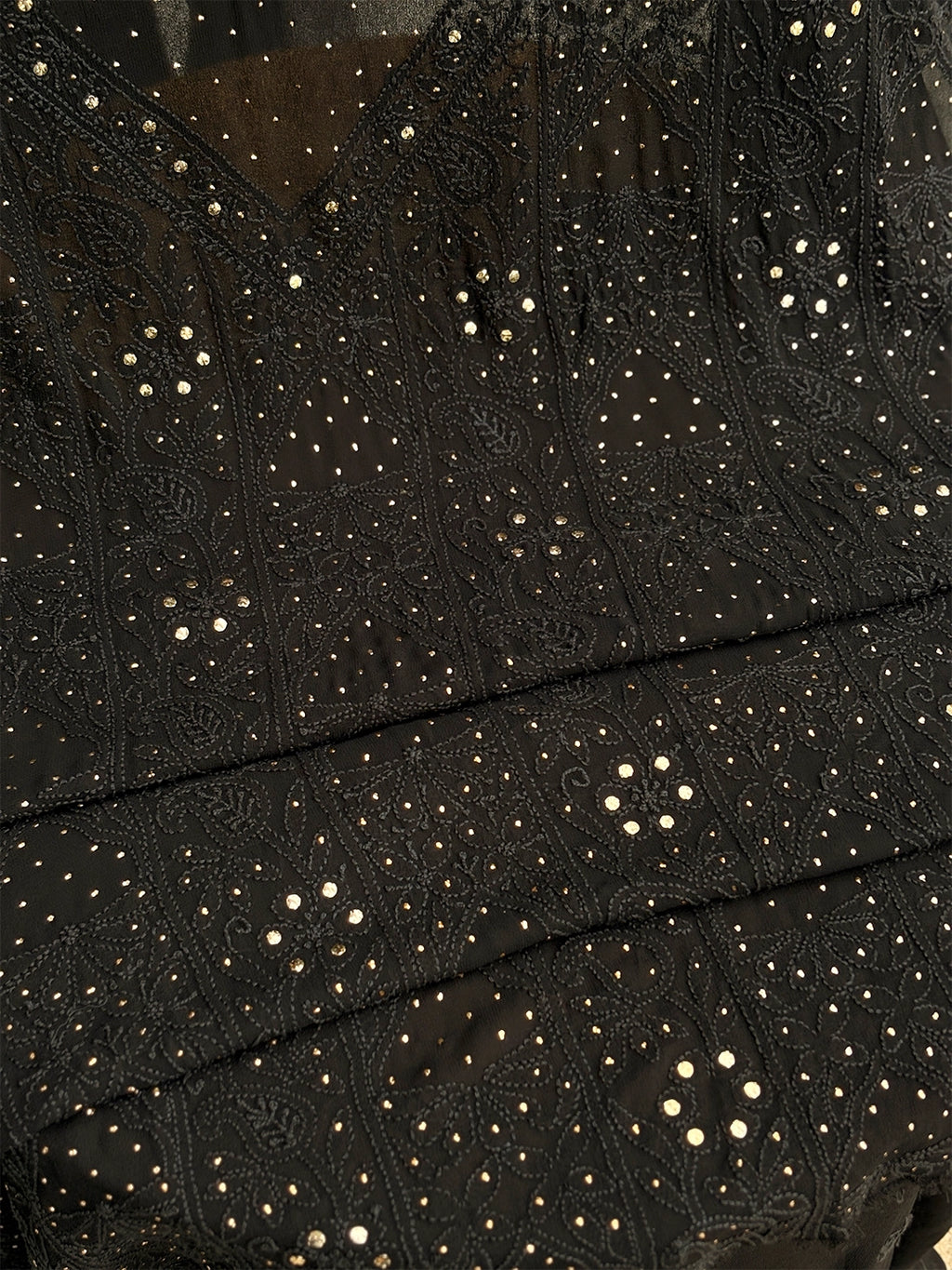 Araya Chikankari Kurti Piece - Black