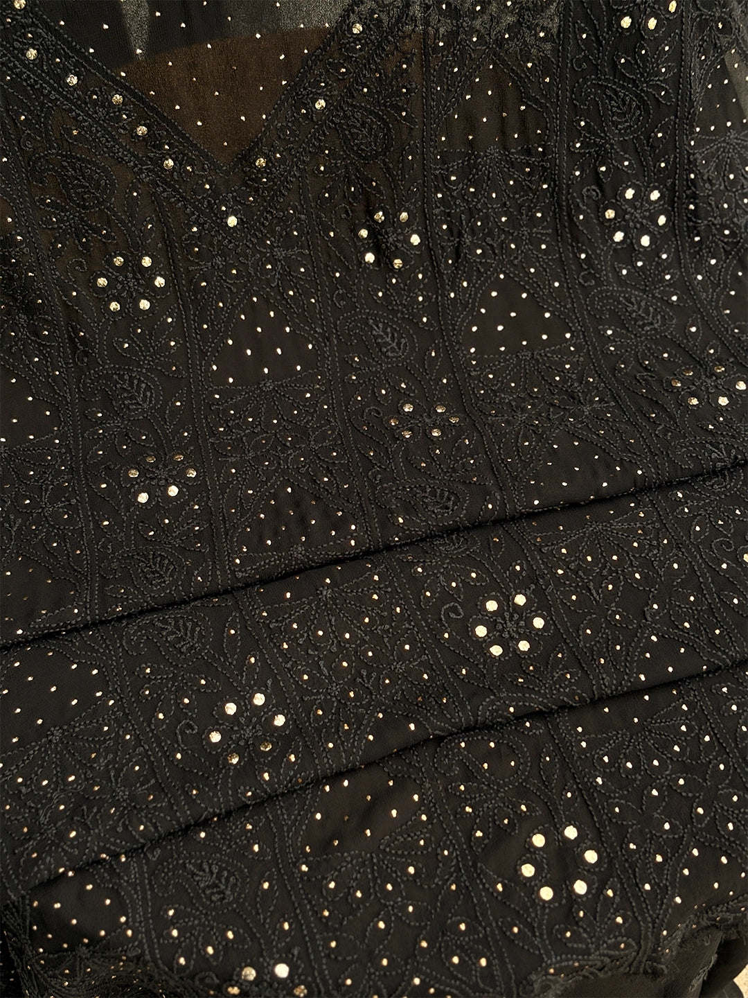 Araya Chikankari Kurti Piece - Black