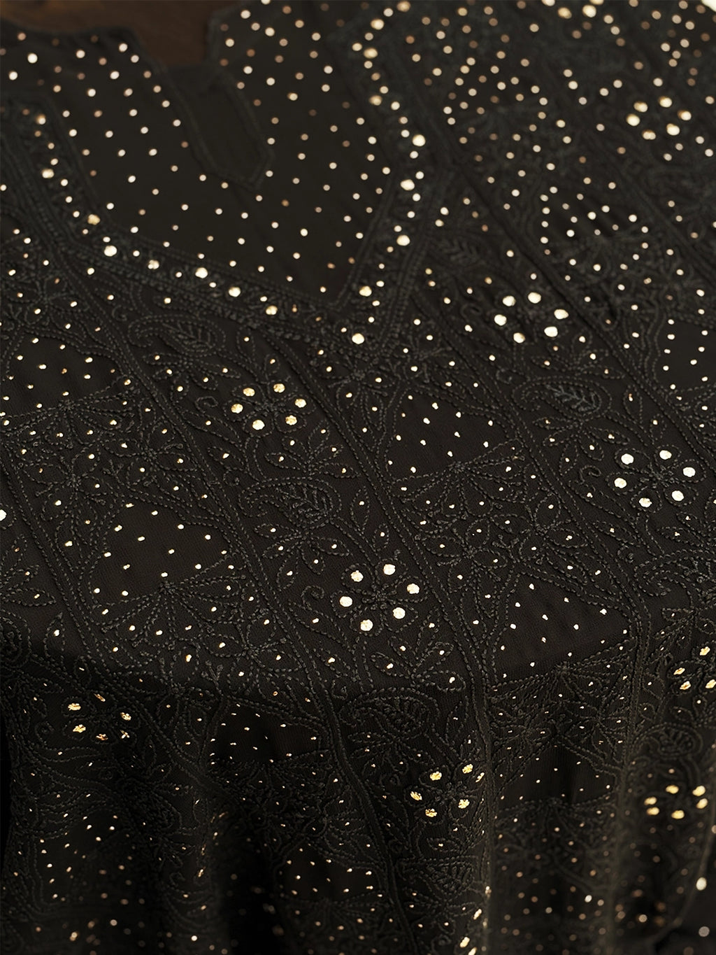 Araya Chikankari Kurti Piece - Black