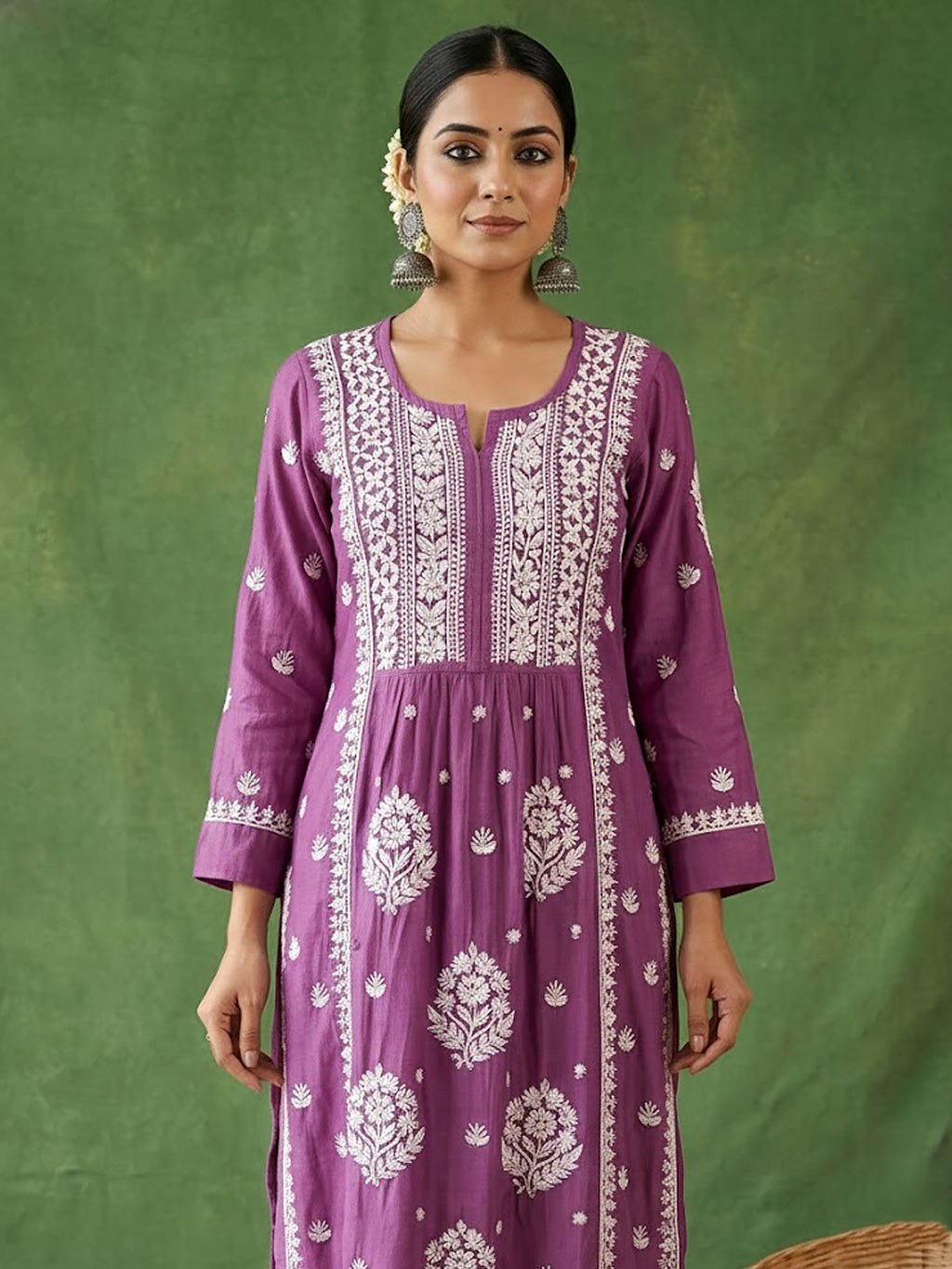 Avnita Chikankari Kurta Set - Purple