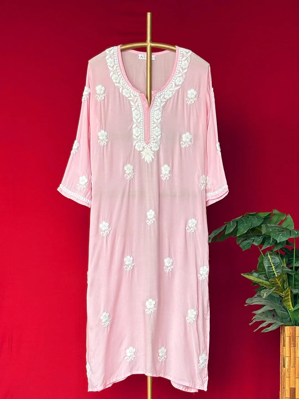 Adda Chikankari Kurta - Baby Pink