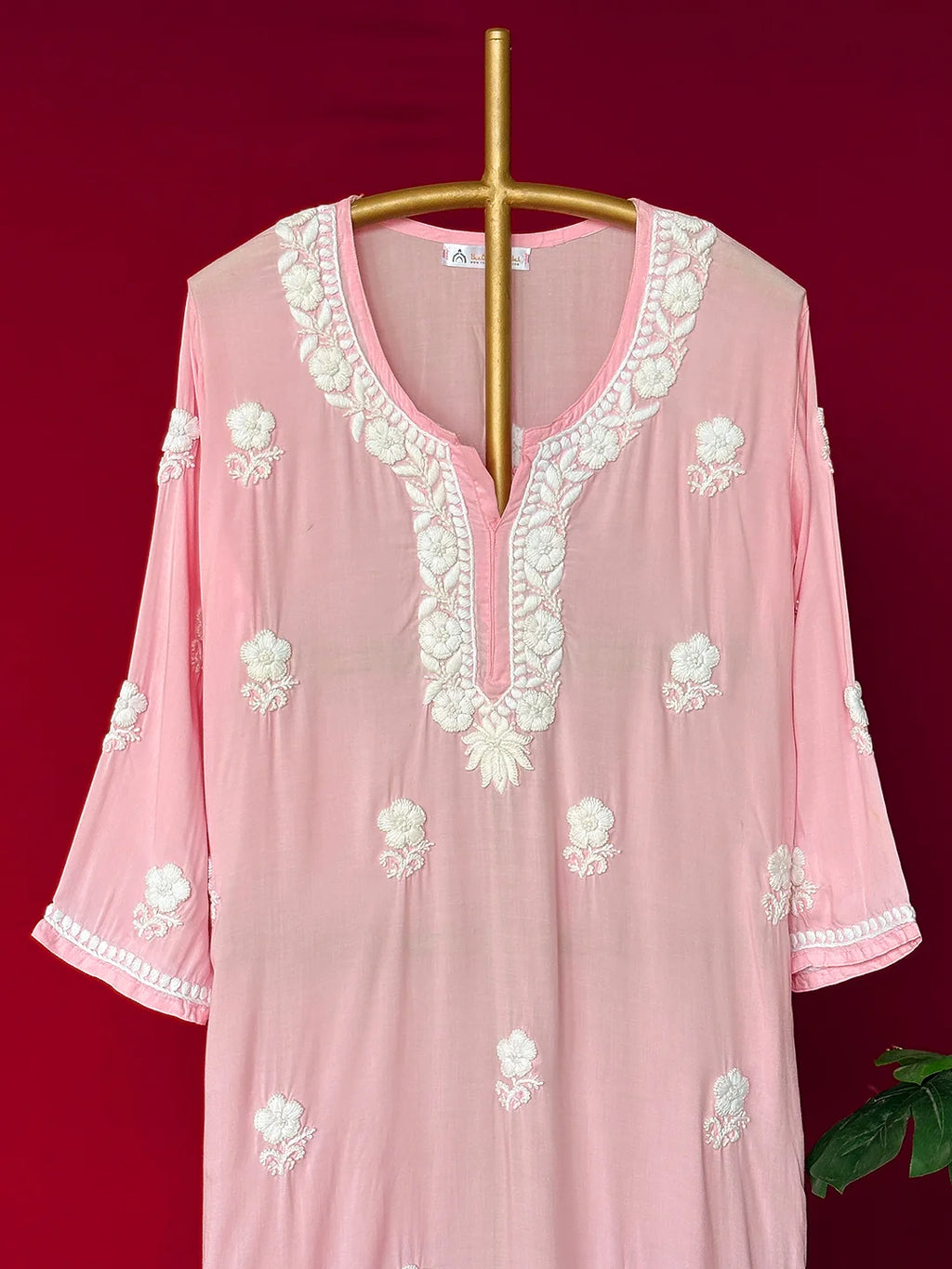 Adda Chikankari Kurta - Baby Pink