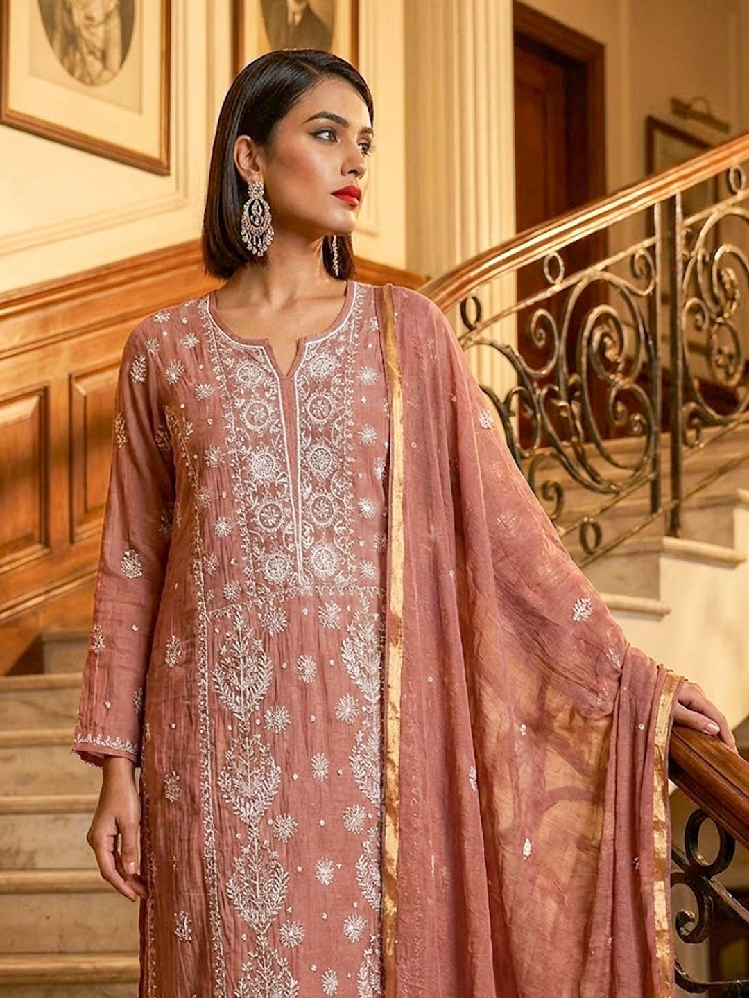 Gulaal Chikankari Kurta - Brown