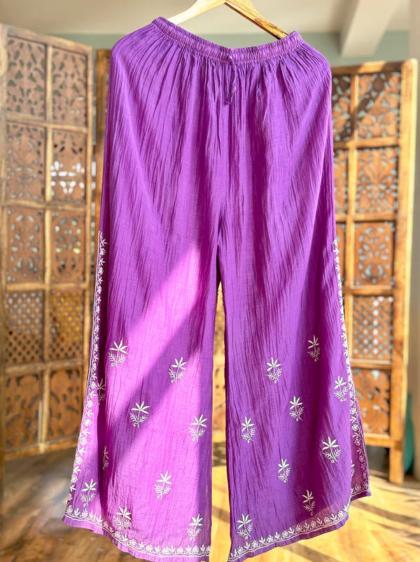 Eshika Chikankari Kurta Set - Purple