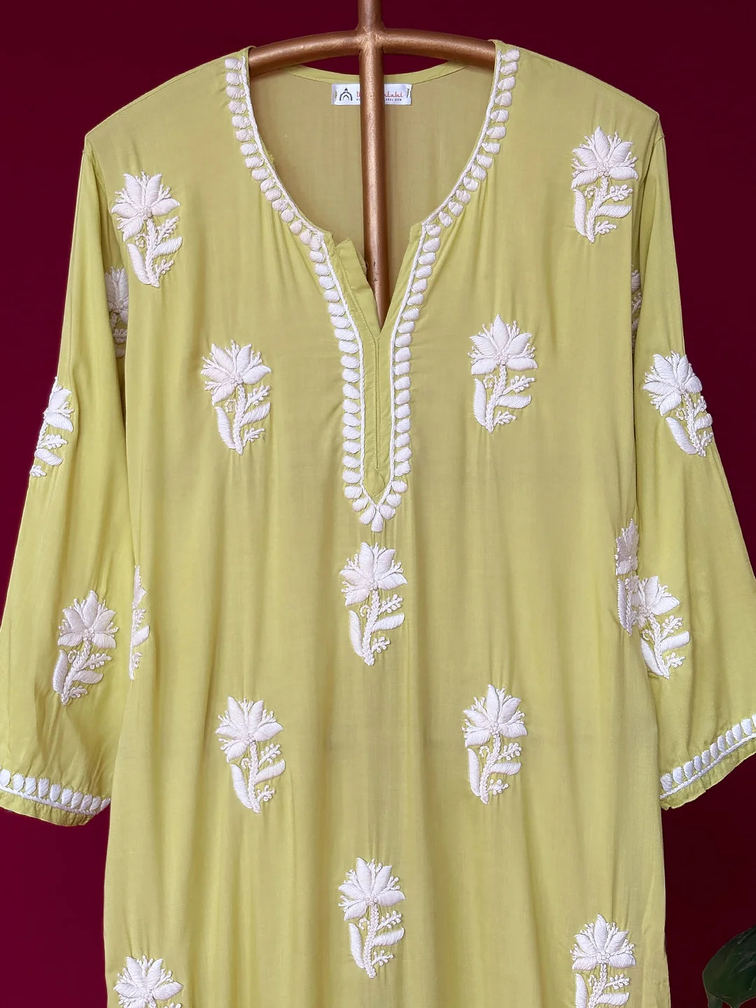 Green Adda Modal Chikankari Straight Kurta