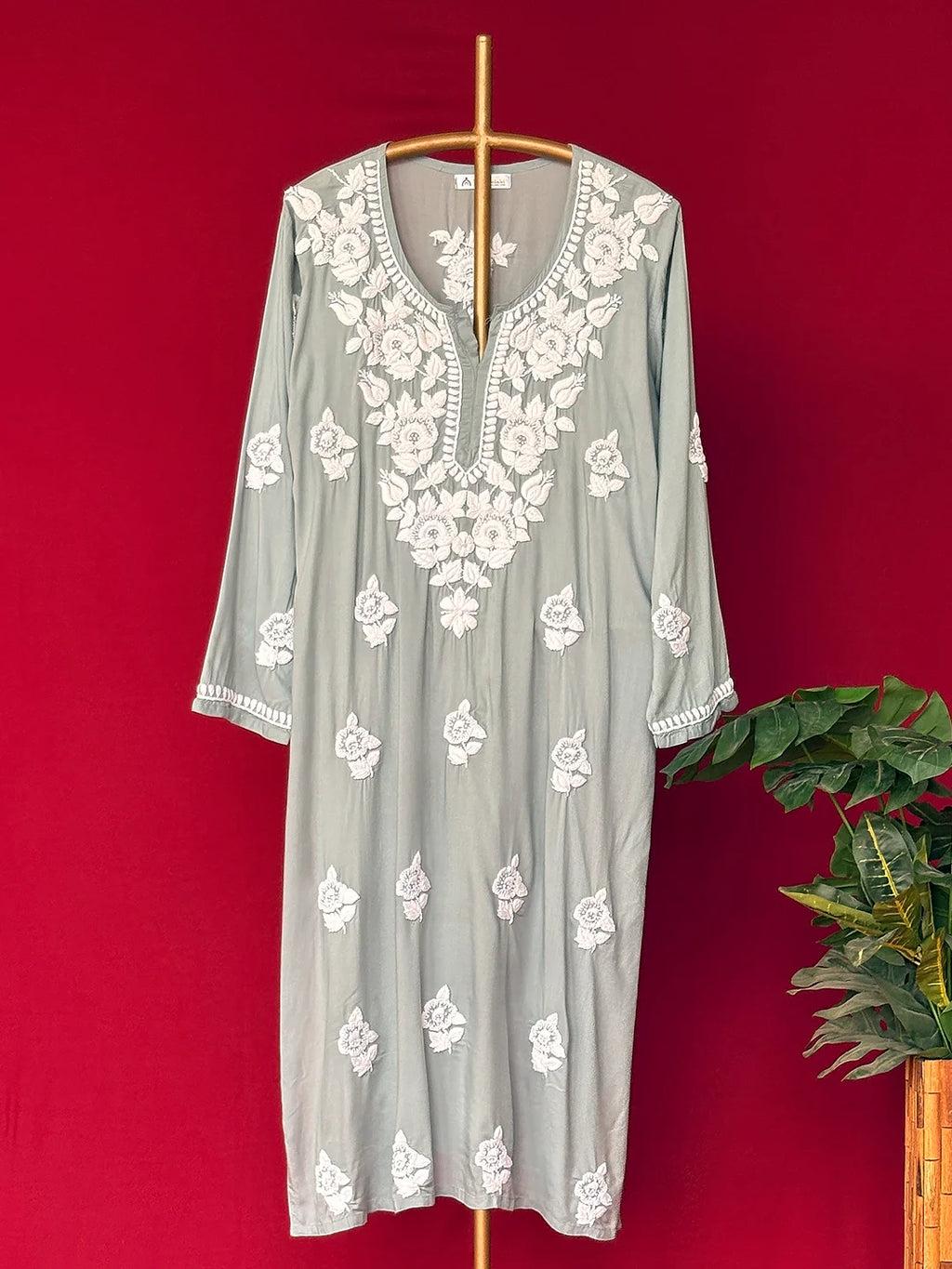 Adda Chikankari Kurta - Grey