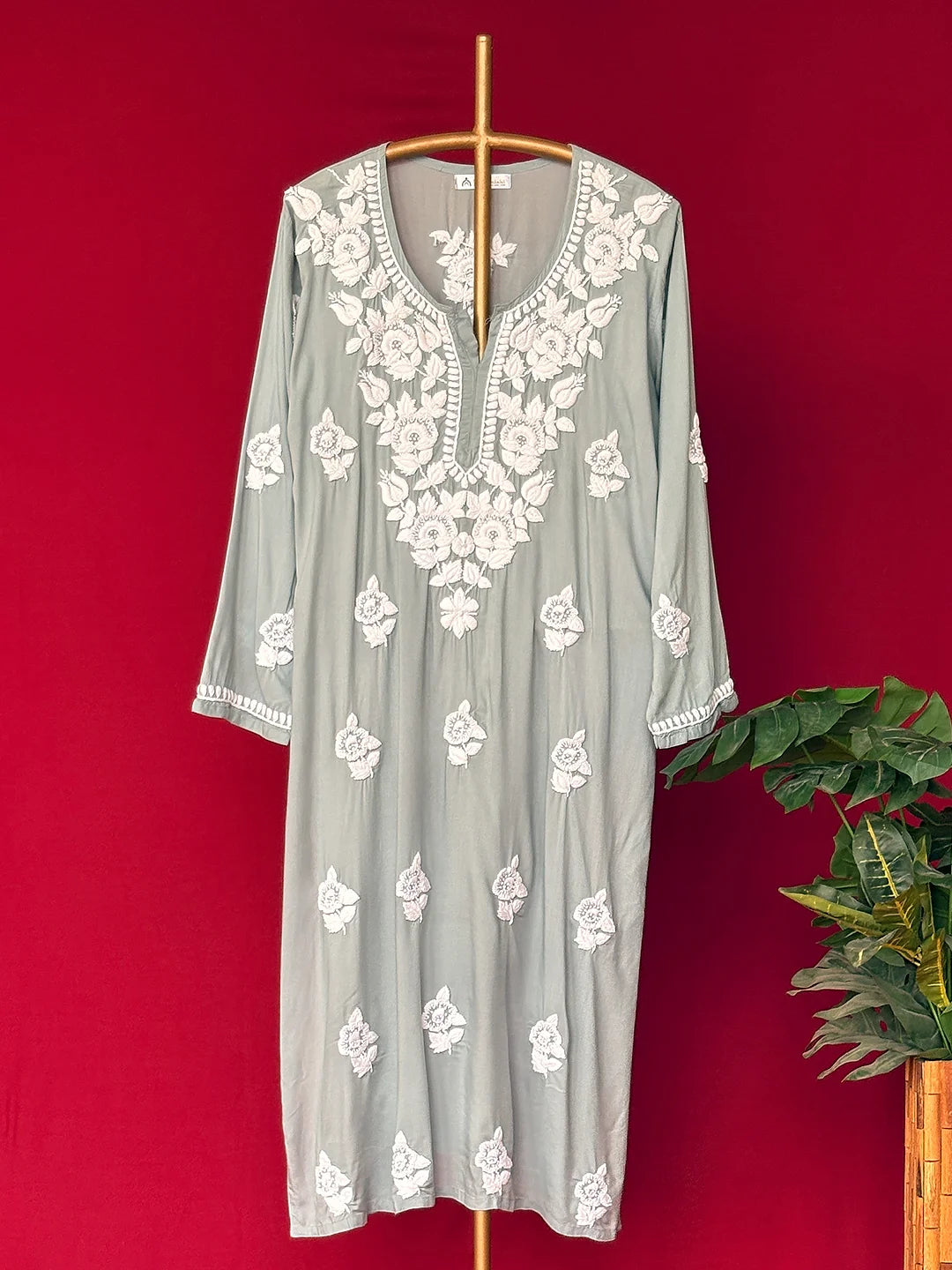 Adda Chikankari Kurta - Grey