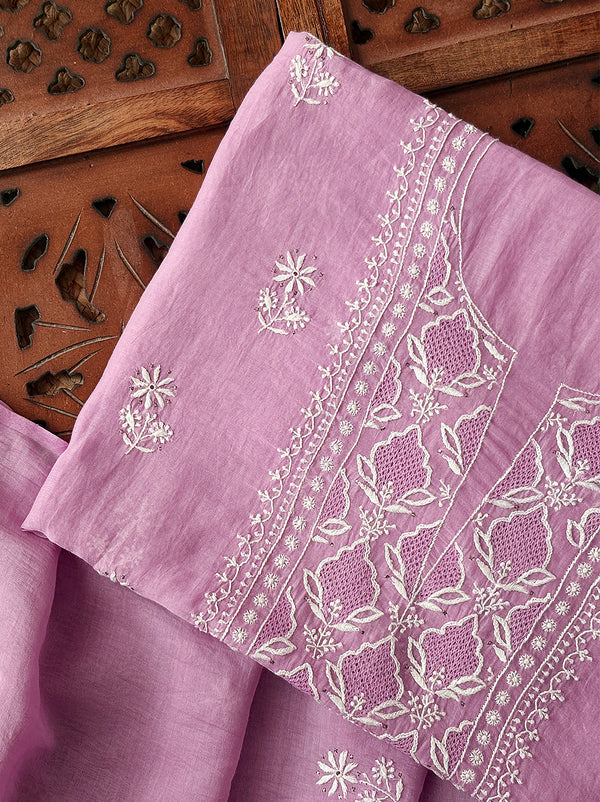 Parisha Chikankari Kurti Piece with Dupatta - Pink