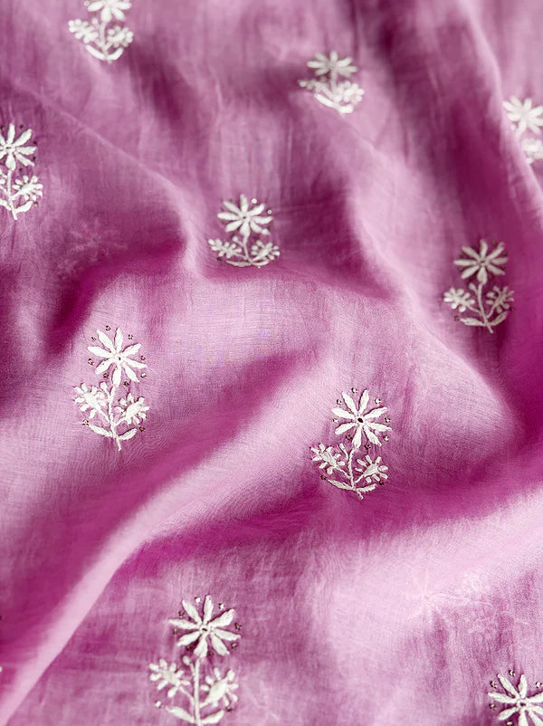 Parisha Chikankari Kurti Piece with Dupatta - Pink