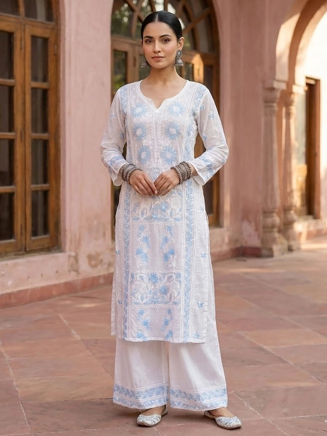 Neysa Chikankari Kurta - Blue