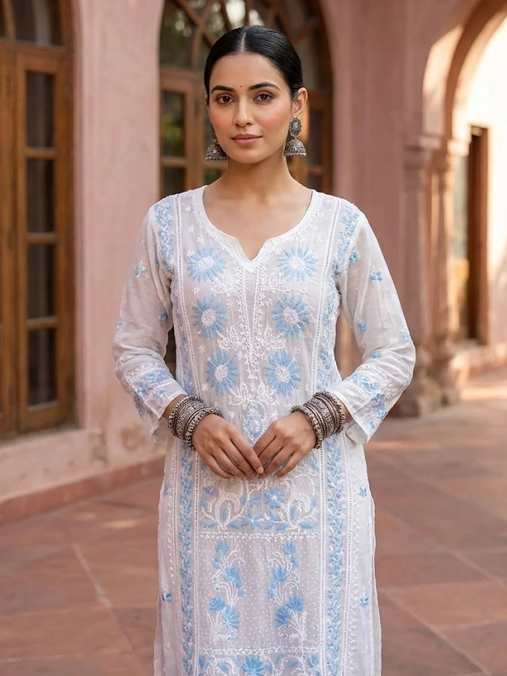 Neysa Chikankari Kurta - Blue