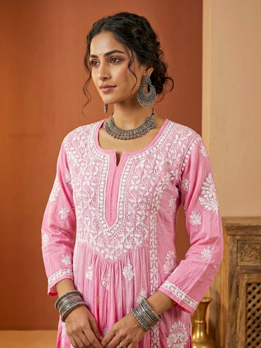 Nabiha Chikankari Kurta - Pink