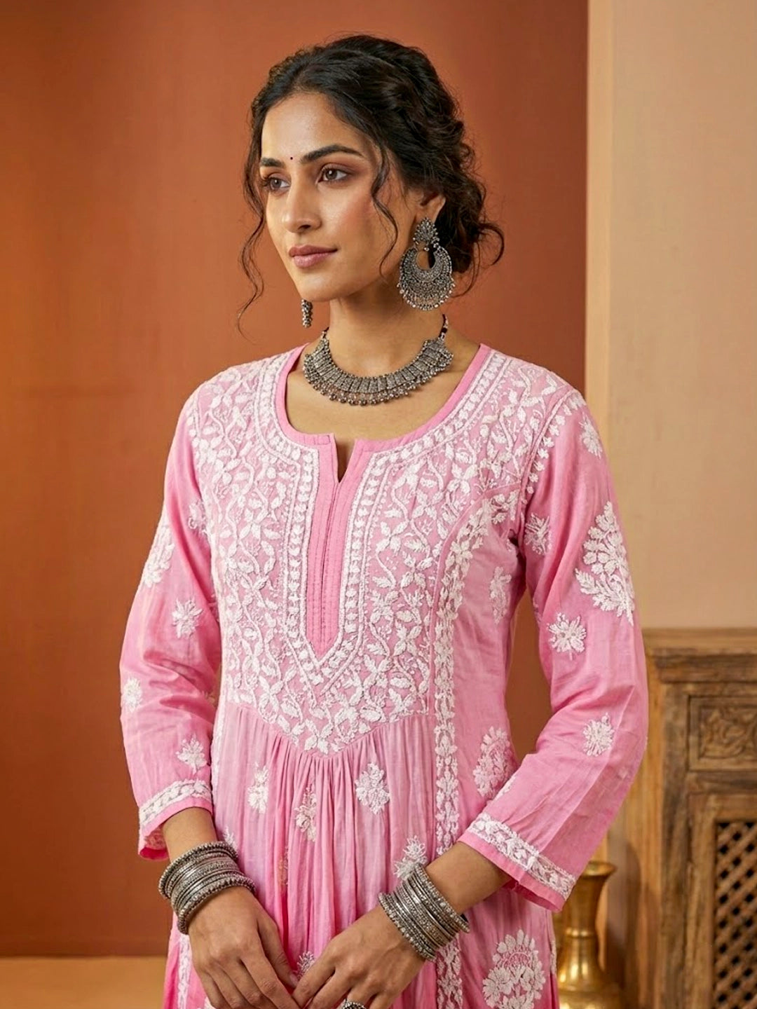 Nabiha Chikankari Kurta - Pink