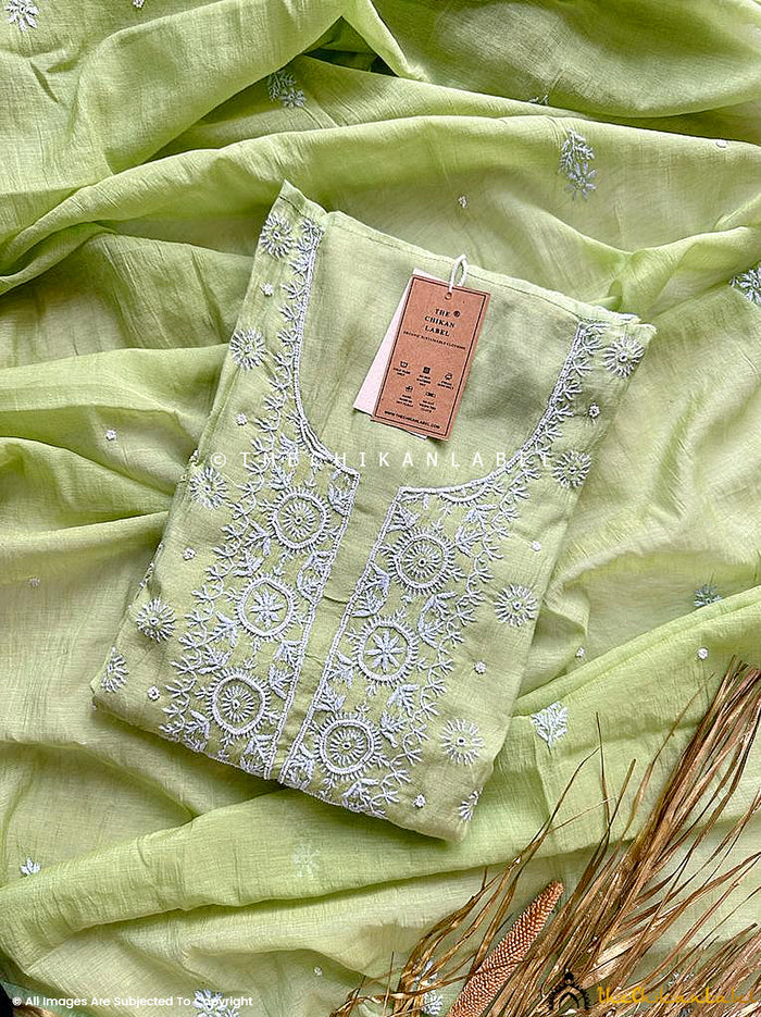 Gulaal Chikankari Kurta - Pista Green