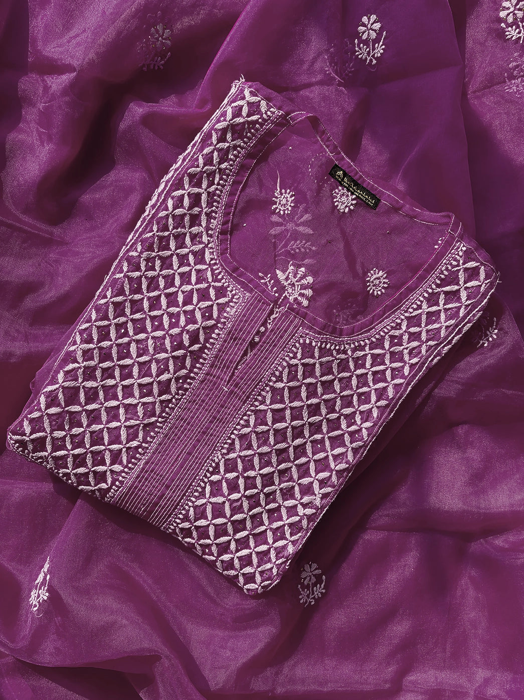 Ahilya Chikankari Kurta Set - Purple