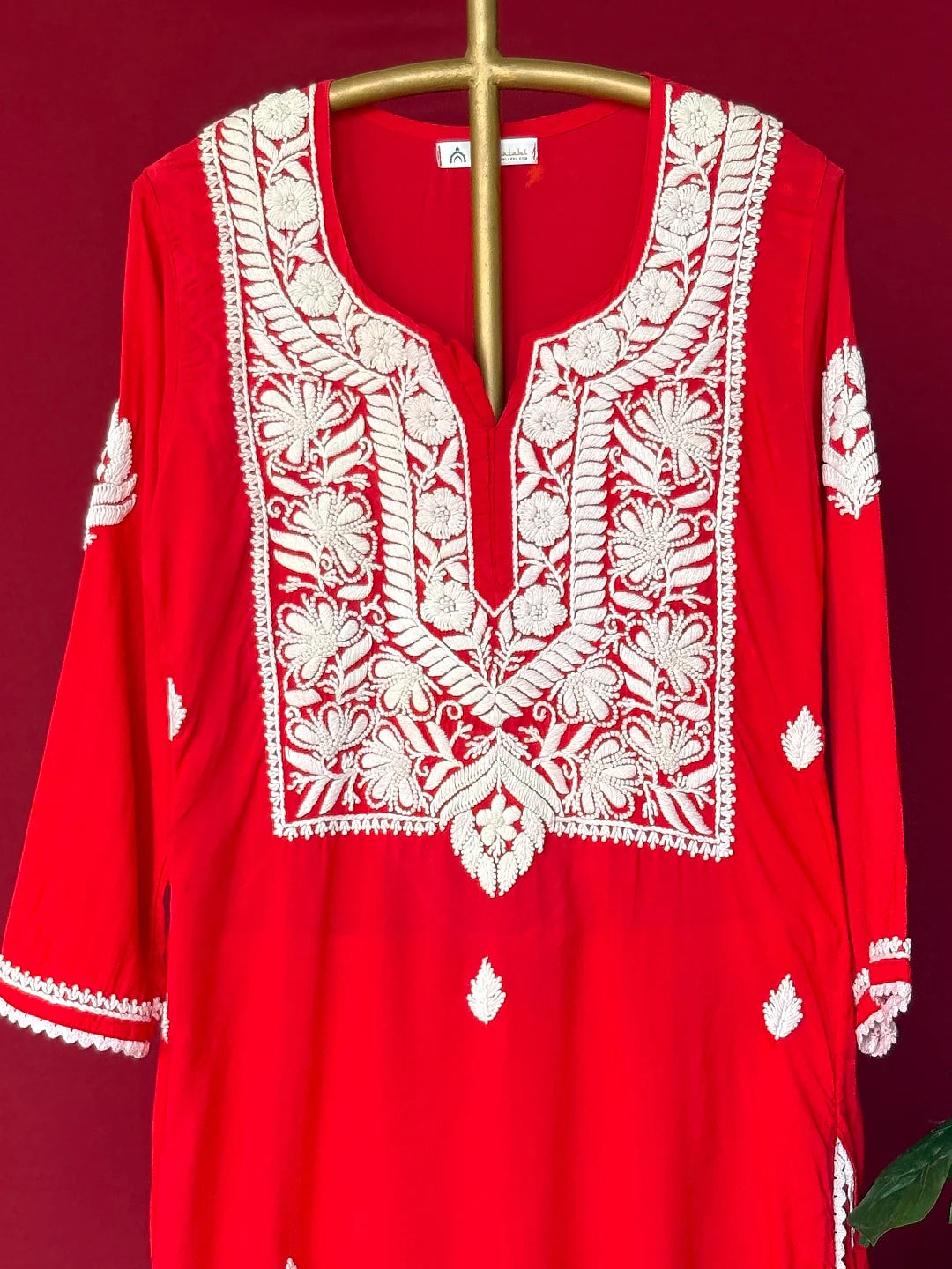 Red Adda Modal Chikankari Kurta Set